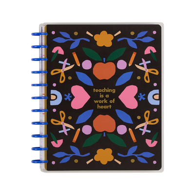 Undated Heart Work Customizable Teacher Planner - Big Teacher Layout - 12 Months