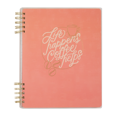 2025–2026 Cafécore Customizable Spiral Planner - Big Dashboard Layout - 12 Months